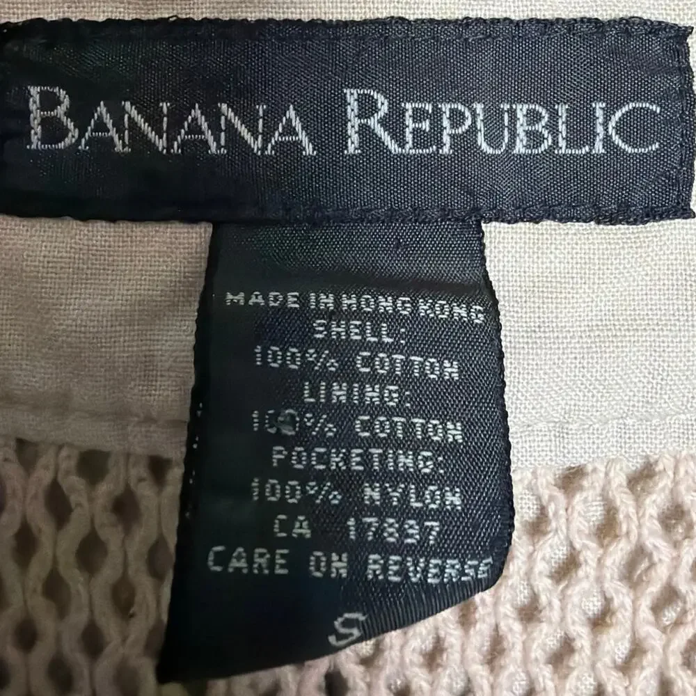 Vintage Y2K Banana Republic Photojournalist Safari Utility Vest Fishing Travel S